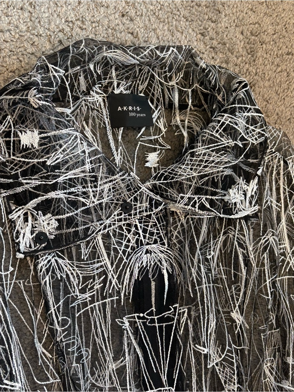 Akris New Valdemire Croquis Embroidered Parka Jacket Size US 8 $2,990.00 - Picture 5 of 16